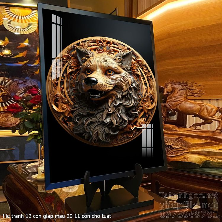 file tranh 12 con giap mau 29 11 con cho tuat