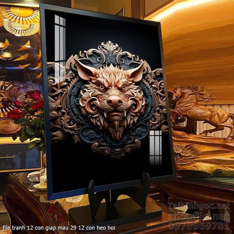 file tranh 12 con giap mau 29 12 con heo hoi