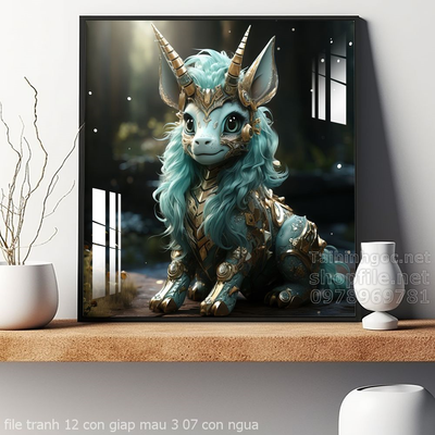 file tranh 12 con giap mau 3 07 con ngua