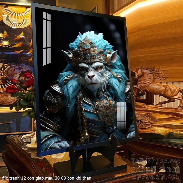 file tranh 12 con giap mau 30 09 con khi than