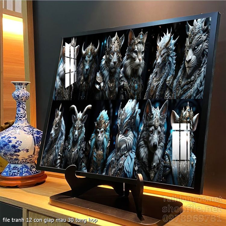 file tranh 12 con giap mau 30 tong hop