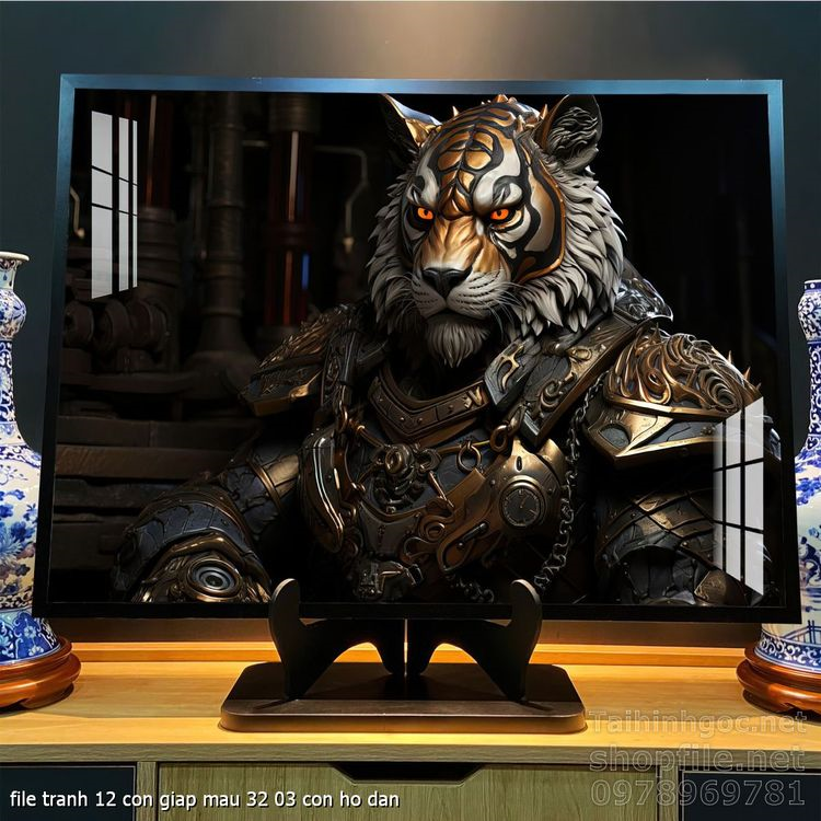 file tranh 12 con giap mau 32 03 con ho dan