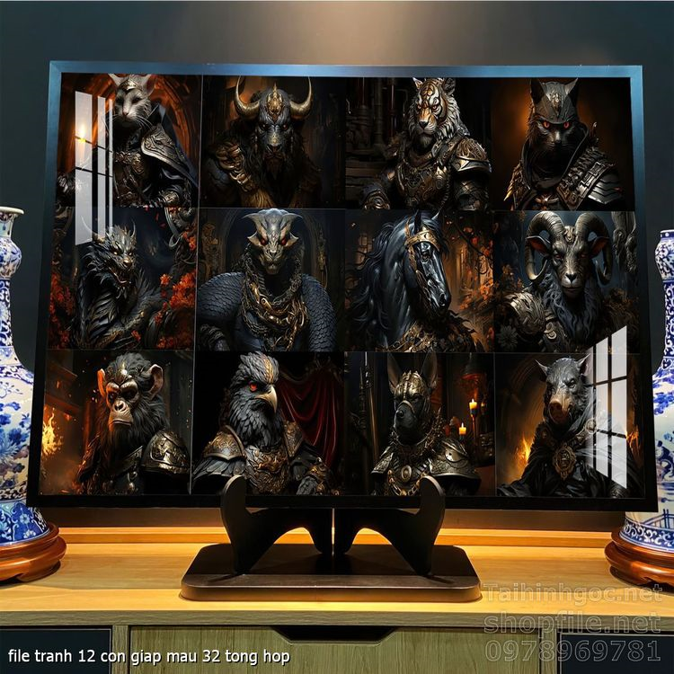 file tranh 12 con giap mau 32 tong hop