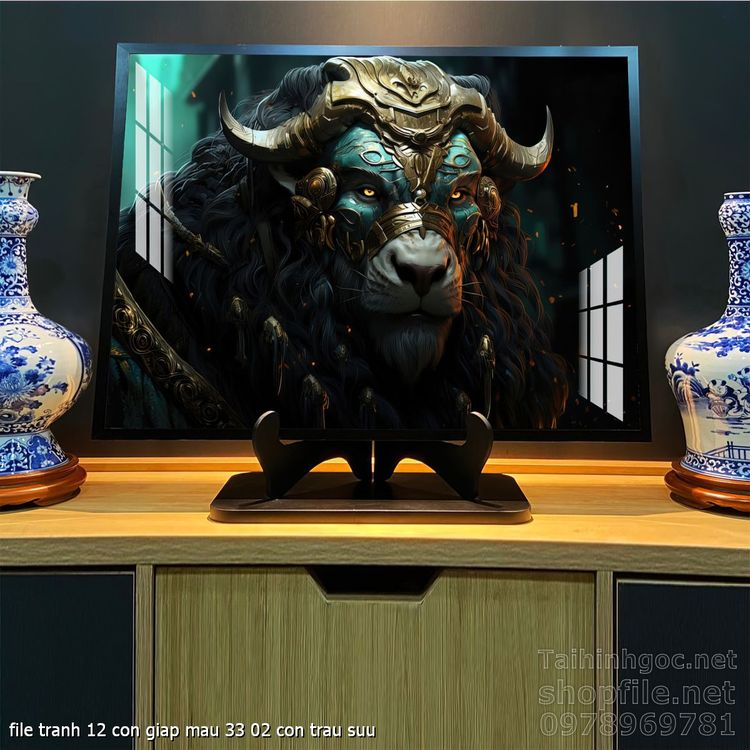 file tranh 12 con giap mau 33 02 con trau suu