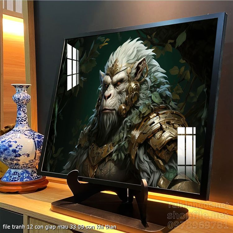 file tranh 12 con giap mau 33 09 con khi than