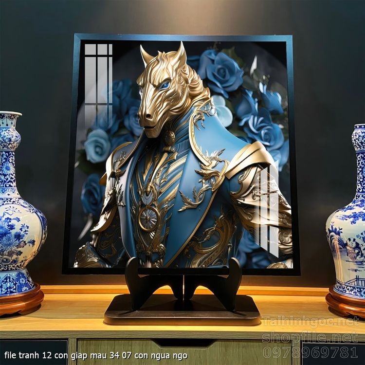 file tranh 12 con giap mau 34 07 con ngua ngo