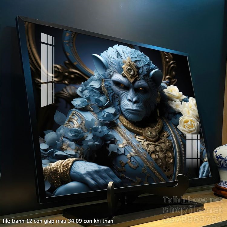 file tranh 12 con giap mau 34 09 con khi than