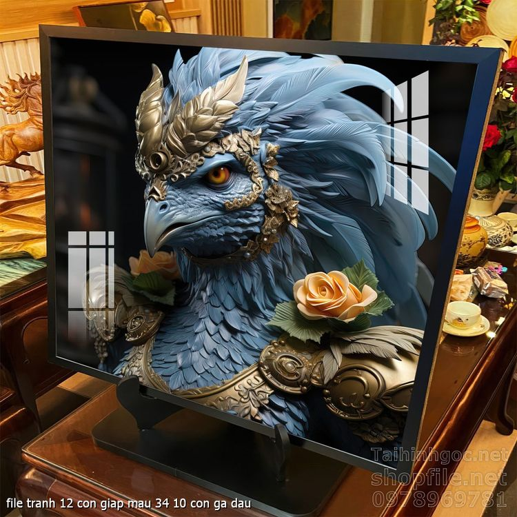 file tranh 12 con giap mau 34 10 con ga dau