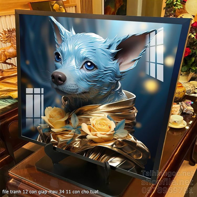 file tranh 12 con giap mau 34 11 con cho tuat