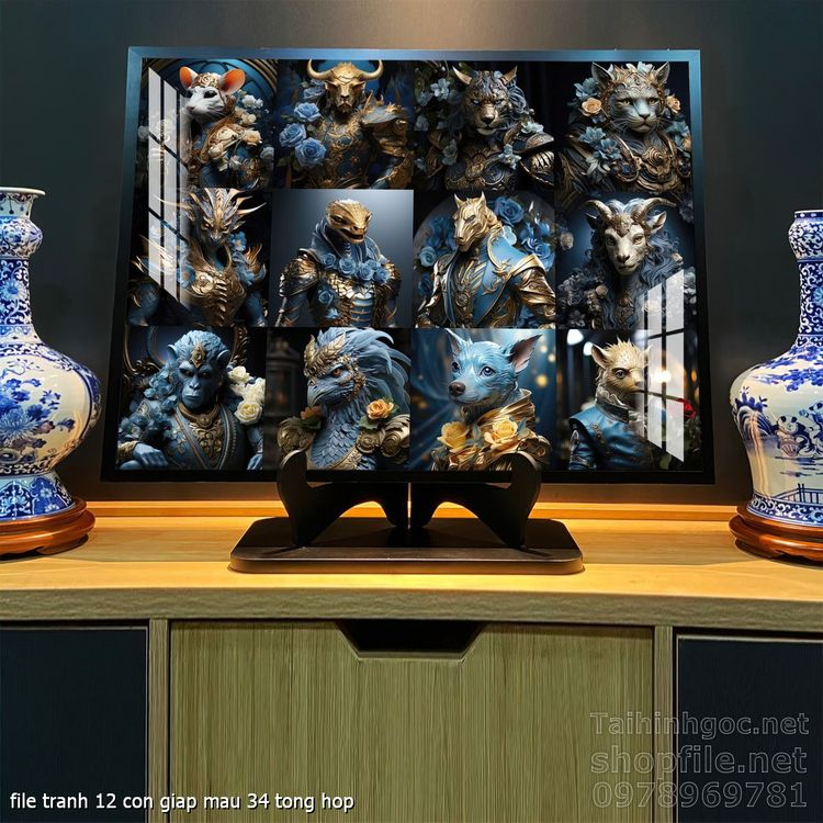 file tranh 12 con giap mau 34 tong hop