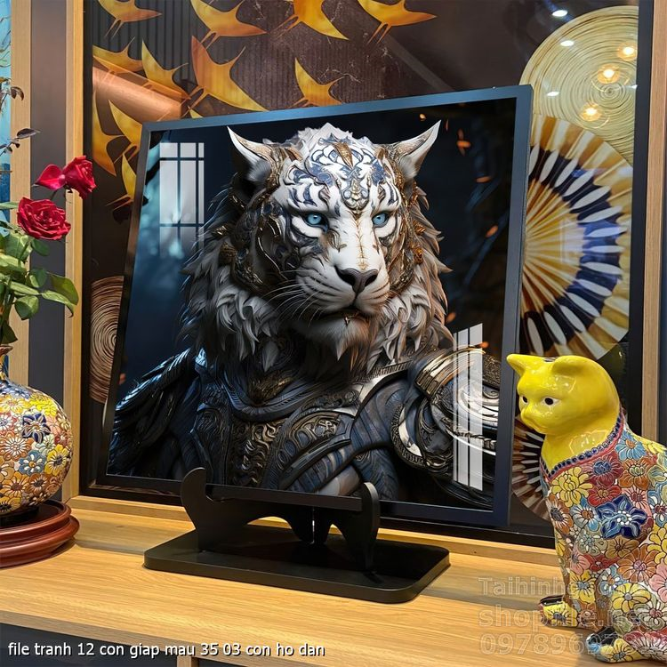 file tranh 12 con giap mau 35 03 con ho dan