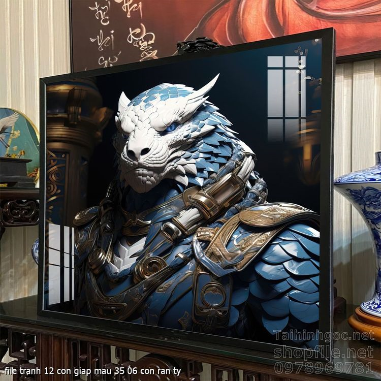 file tranh 12 con giap mau 35 06 con ran ty