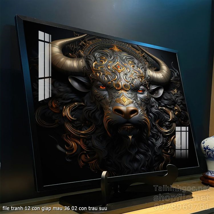 file tranh 12 con giap mau 36 02 con trau suu