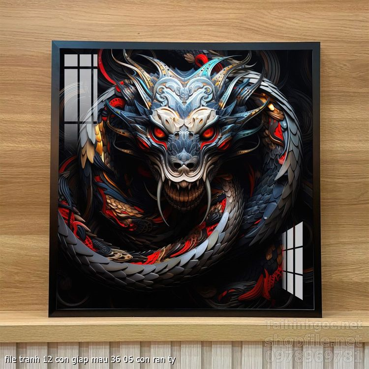 file tranh 12 con giap mau 36 06 con ran ty