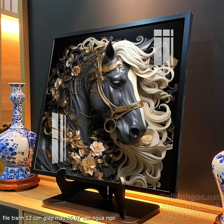 file tranh 12 con giap mau 36 07 con ngua ngo