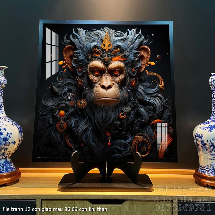 file tranh 12 con giap mau 36 09 con khi than