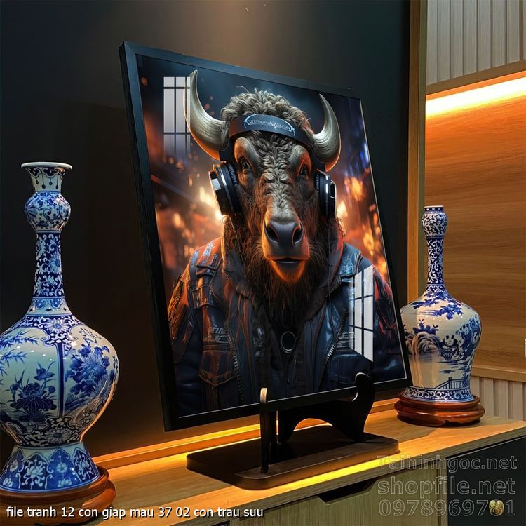 file tranh 12 con giap mau 37 02 con trau suu