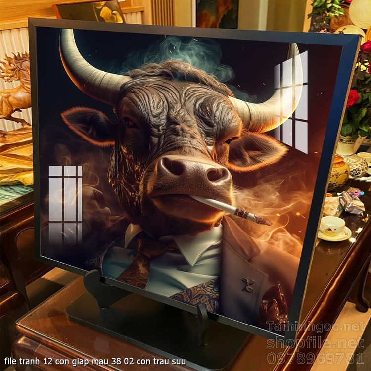 file tranh 12 con giap mau 38 02 con trau suu