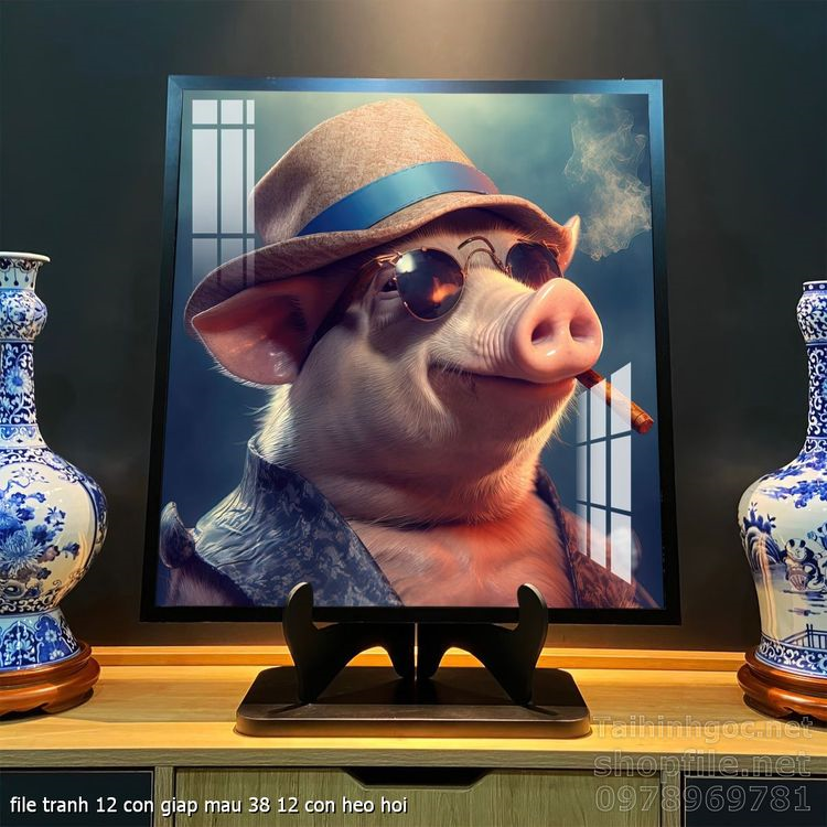 file tranh 12 con giap mau 38 12 con heo hoi