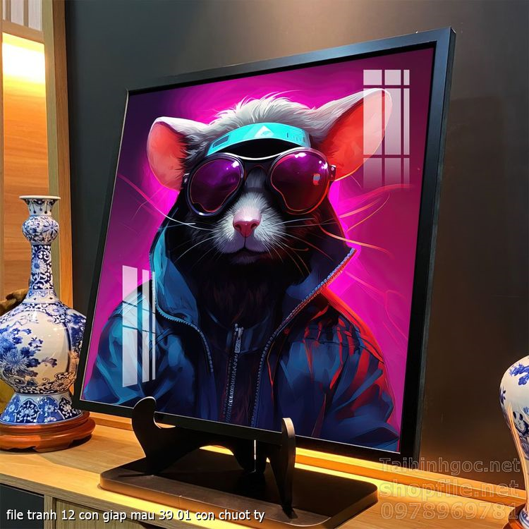 file tranh 12 con giap mau 39 01 con chuot ty