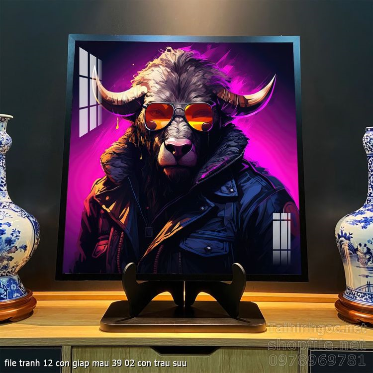 file tranh 12 con giap mau 39 02 con trau suu