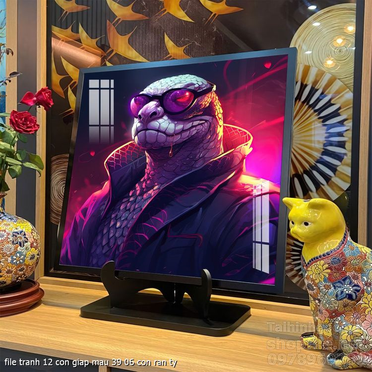 file tranh 12 con giap mau 39 06 con ran ty