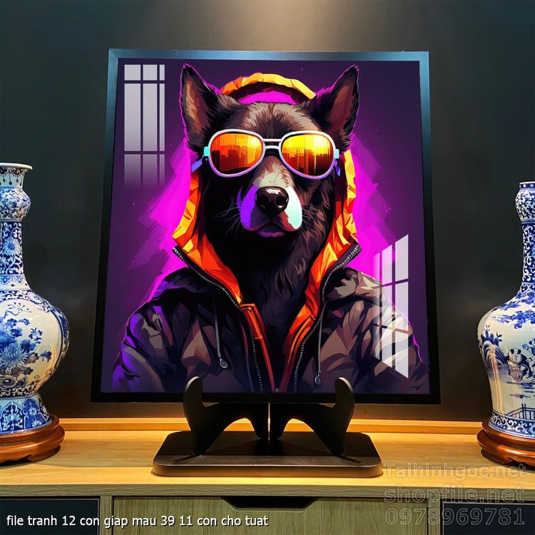 file tranh 12 con giap mau 39 11 con cho tuat