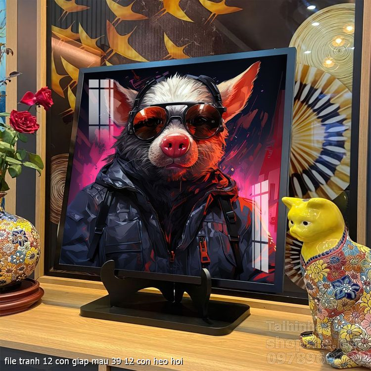 file tranh 12 con giap mau 39 12 con heo hoi