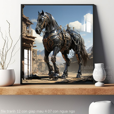 file tranh 12 con giap mau 4 07 con ngua ngo