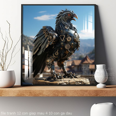 file tranh 12 con giap mau 4 10 con ga dau