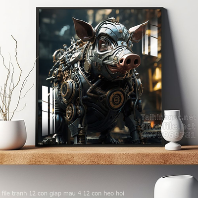 file tranh 12 con giap mau 4 12 con heo hoi