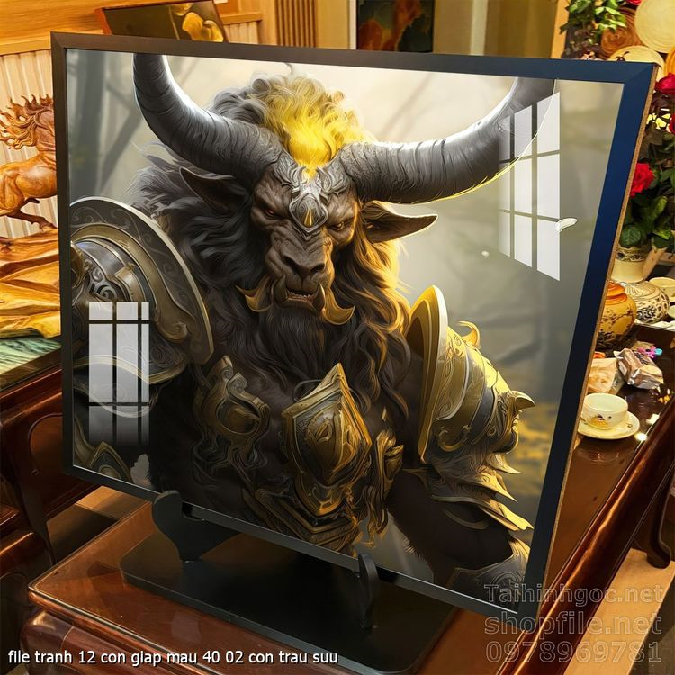 file tranh 12 con giap mau 40 02 con trau suu