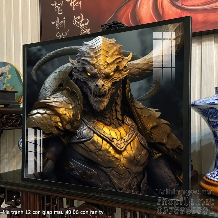 file tranh 12 con giap mau 40 06 con ran ty