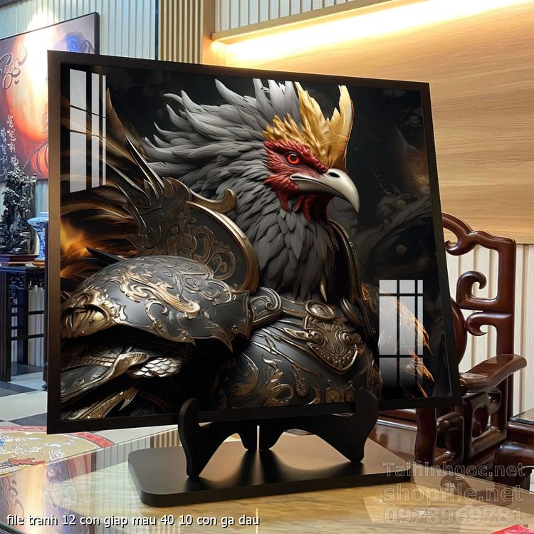 file tranh 12 con giap mau 40 10 con ga dau