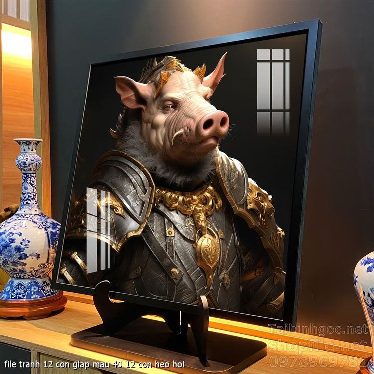 file tranh 12 con giap mau 40 12 con heo hoi