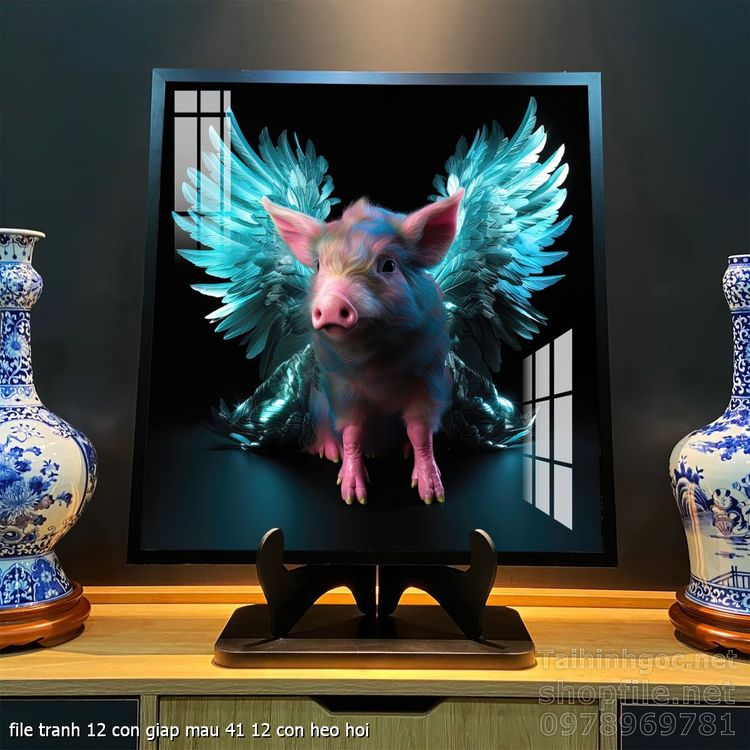 file tranh 12 con giap mau 41 12 con heo hoi