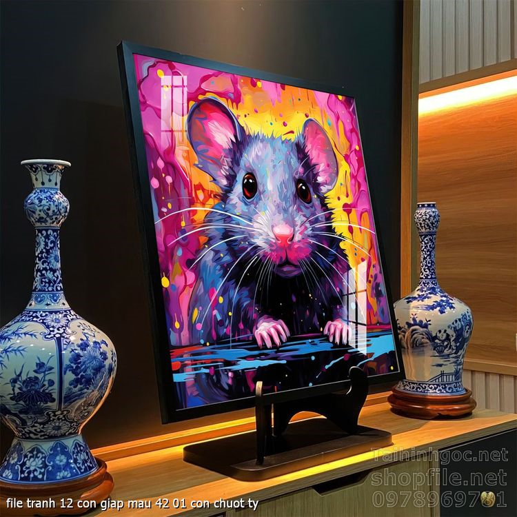 file tranh 12 con giap mau 42 01 con chuot ty