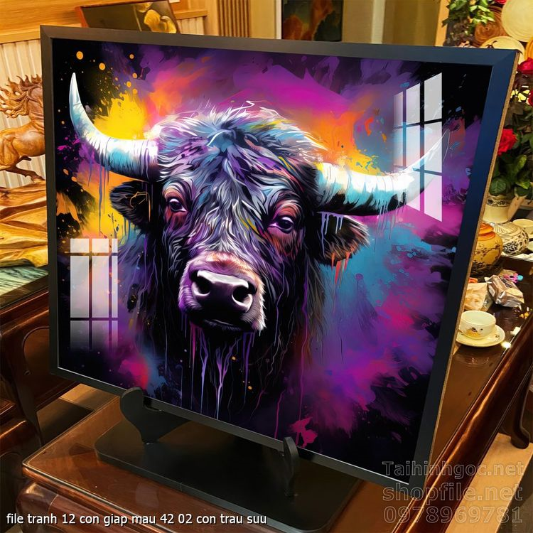 file tranh 12 con giap mau 42 02 con trau suu