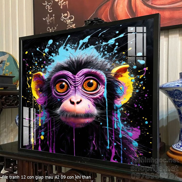 file tranh 12 con giap mau 42 09 con khi than