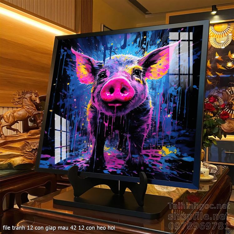 file tranh 12 con giap mau 42 12 con heo hoi