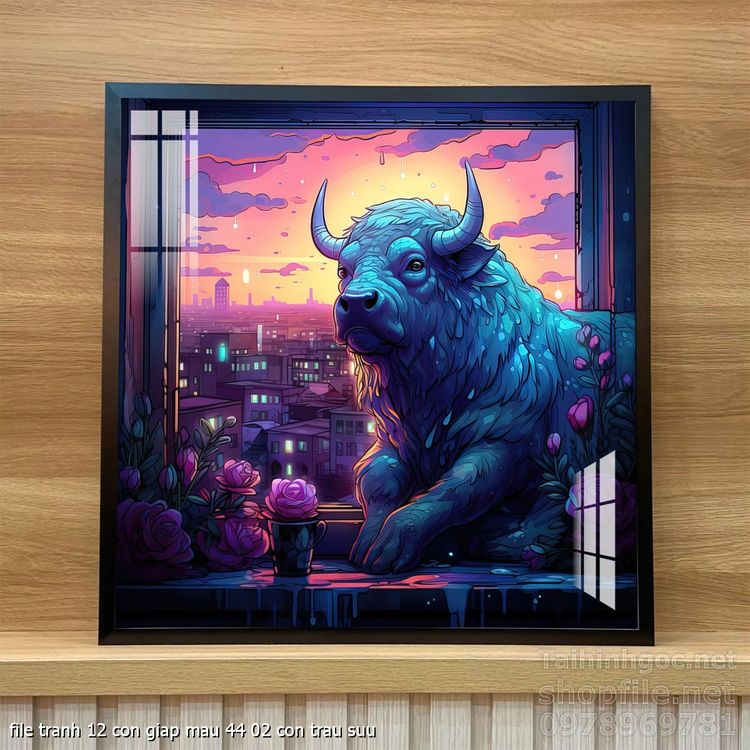 file tranh 12 con giap mau 44 02 con trau suu