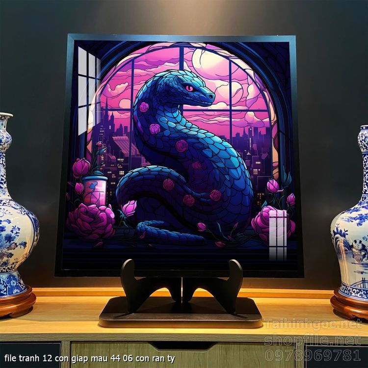 file tranh 12 con giap mau 44 06 con ran ty