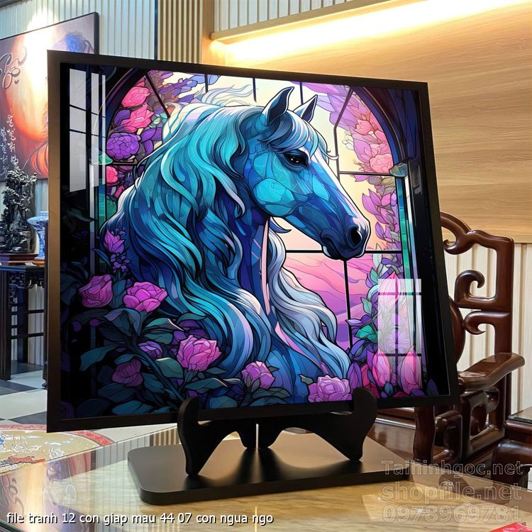 file tranh 12 con giap mau 44 07 con ngua ngo