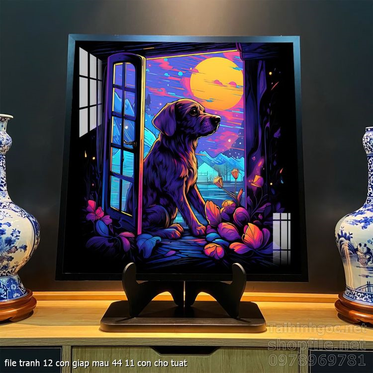 file tranh 12 con giap mau 44 11 con cho tuat