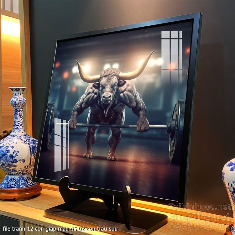 file tranh 12 con giap mau 45 02 con trau suu