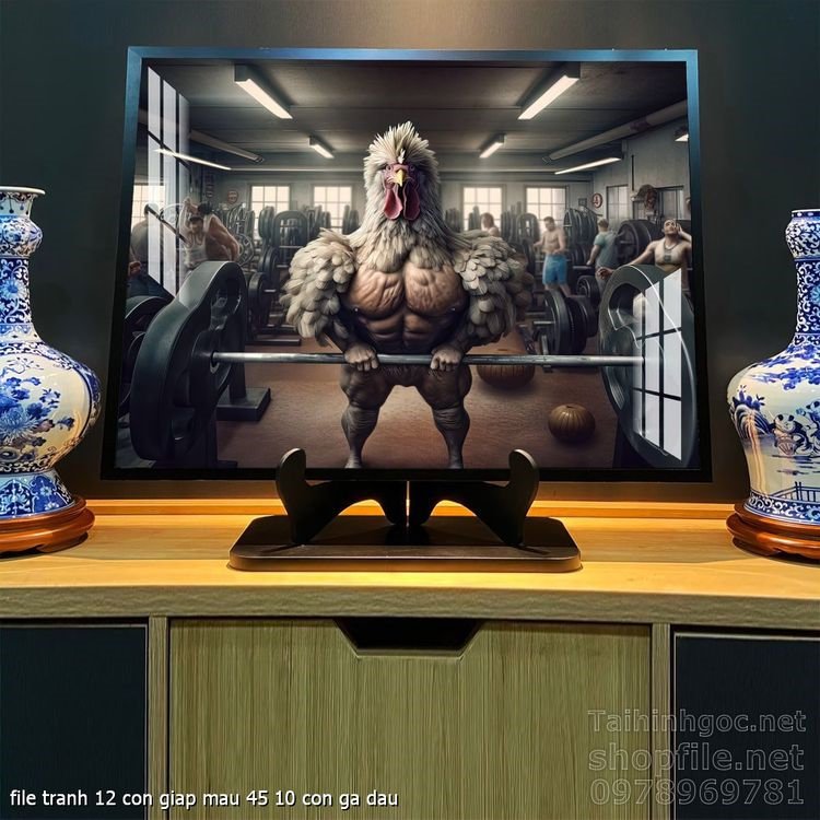 file tranh 12 con giap mau 45 10 con ga dau