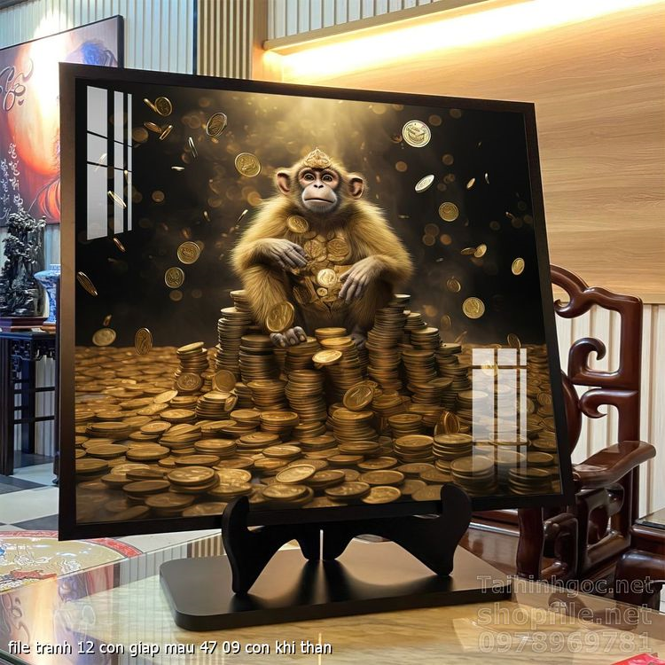 file tranh 12 con giap mau 47 09 con khi than