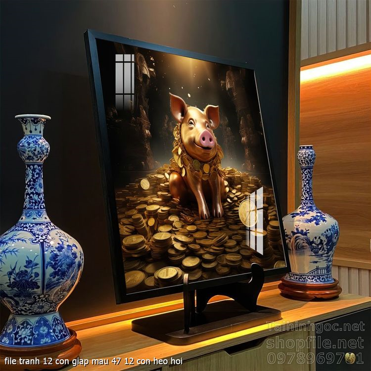file tranh 12 con giap mau 47 12 con heo hoi