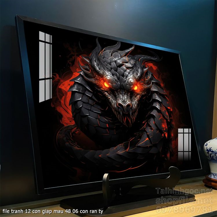 file tranh 12 con giap mau 48 06 con ran ty