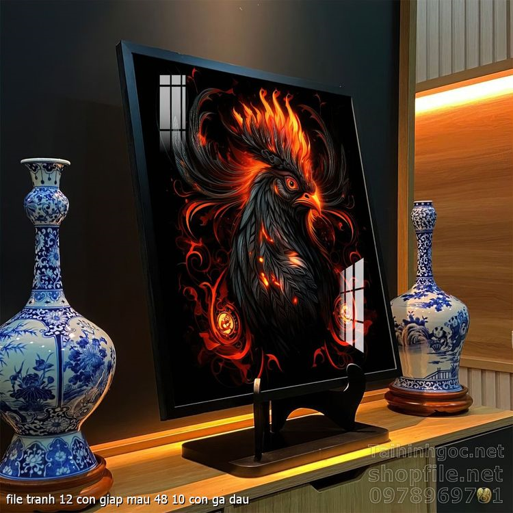 file tranh 12 con giap mau 48 10 con ga dau